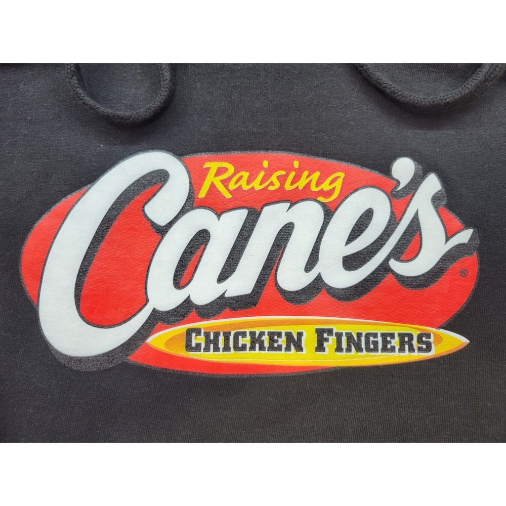 Raising Canes Chicken Fingers Hoodie Mens Medium Black Graphic Pullover Tullex